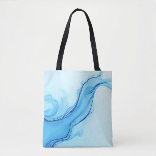 Tote Bag Éthéal Blue Liquide Art Éperal