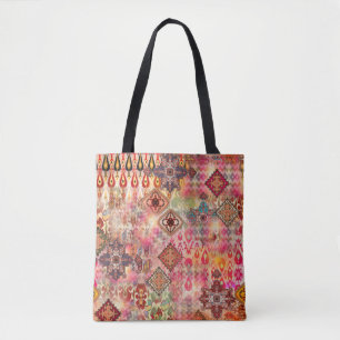 Tote Bag Ethnic Digital Abstrait Motif sans fil