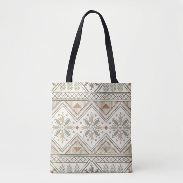 Tote Bag Ethnique géométrique Tribal Tribal sans couture Mo (Devant)