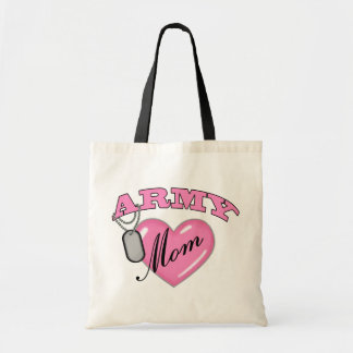 Tote Bag Étiquette de chien du coeur N de maman d'armée