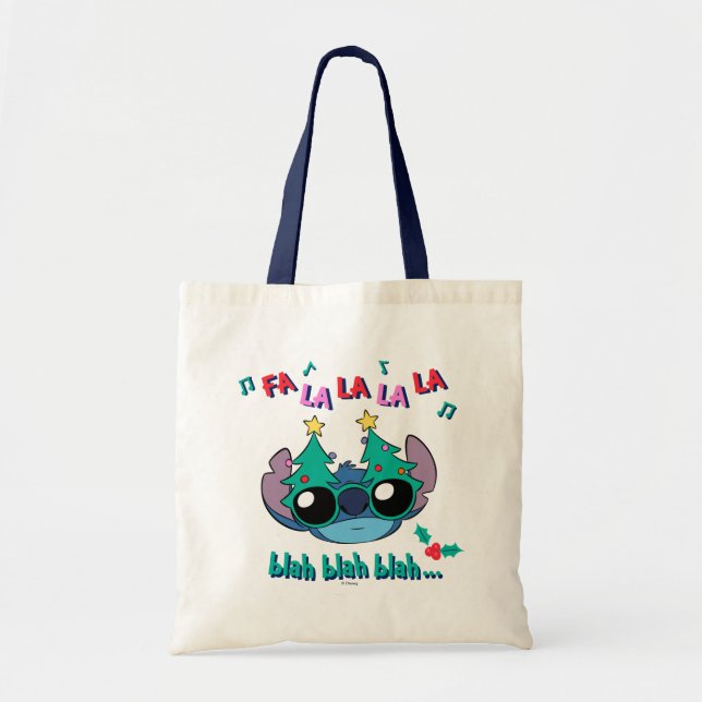 Tote Bag Étiquette de Noël | Fa La La La La (Devant)