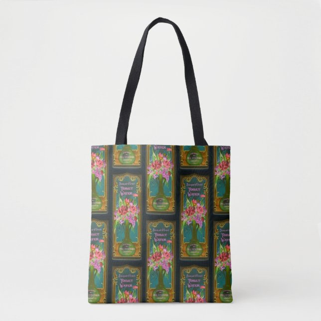 Tote Bag Étiquette de parfum floral victorien (Devant)