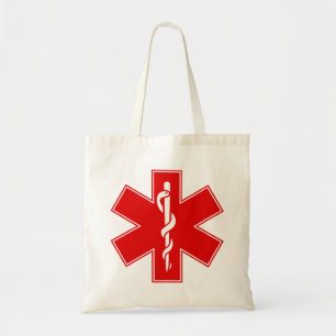 Tote Bag Étoile blanche jaune-orange rouge de l'infirmière