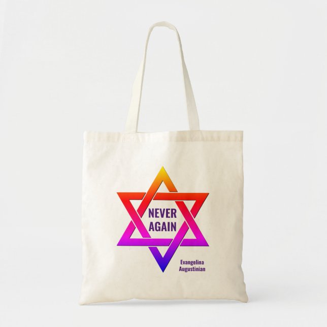 Tote Bag Étoile de David PLUS JAMAIS Holocauste Commémorati (Devant)