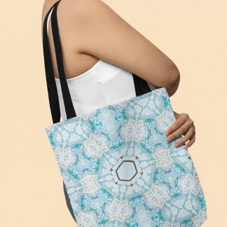 Tote Bag Étoile de neige en bleu glace