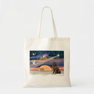 Tote Bag Étoile de Noël - Terre-Neuve (brun 2)