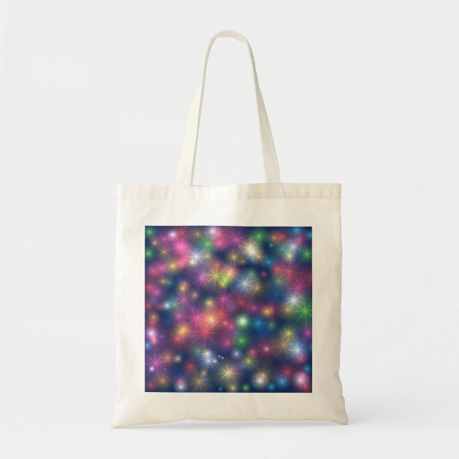 Tote Bag Étoiles brillantes colorées Lumières cosmiques (Devant)