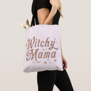 Tote Bag Étoiles Dorées de Maman Sorcière pour Halloween