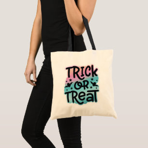 Tote Bag Étoiles et chauves-souris violettes et Turquoises