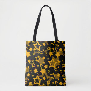 Tote Bag Étoiles Jaune Doré Pailleté Design
