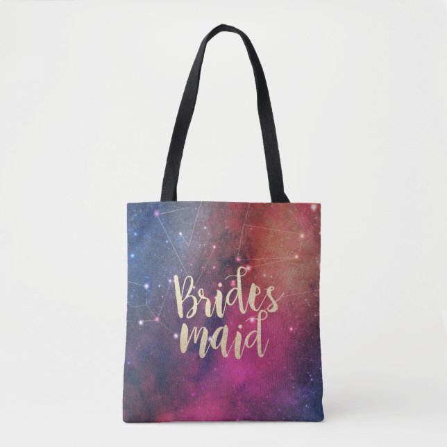 Tote Bag Étoiles mariages de Bridesmaid Sky Galaxy Constell (Devant)