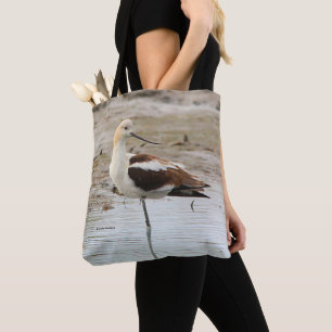 Tote Bag Étonnant oiseau à pattes à la plage américain Avoc