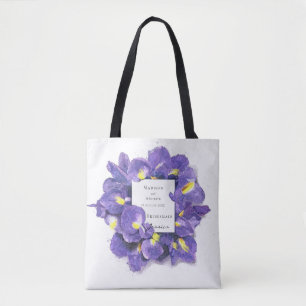 Tote Bag Étonnante couleur d'eau violet Irises Flora Brides