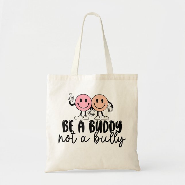 Tote Bag Être Un Époux Pas Un Anti-Violent Sourire Face Cl (Devant)