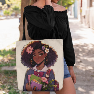 Tote Bag Étudiant Ado afro-américain très intelligent