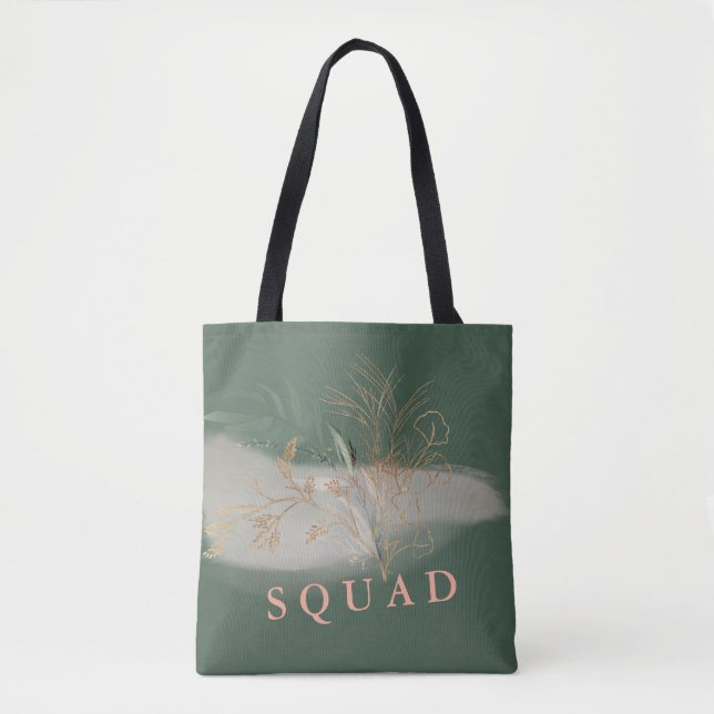 Tote Bag Eucalyptus Vert moderne Fête des mariées Abstraite (Devant)