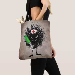 Tote Bag Evil Nurse Monster Art - Dessin gothique avec Syri