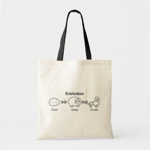 Tote Bag Évolution drôle de mouton en cloud caniche