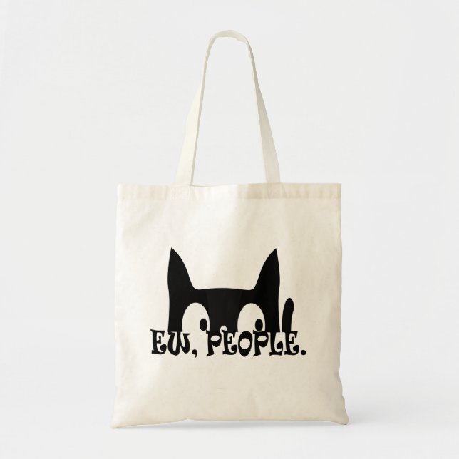 Tote Bag Ew People Drôle Chat Noir (Devant)