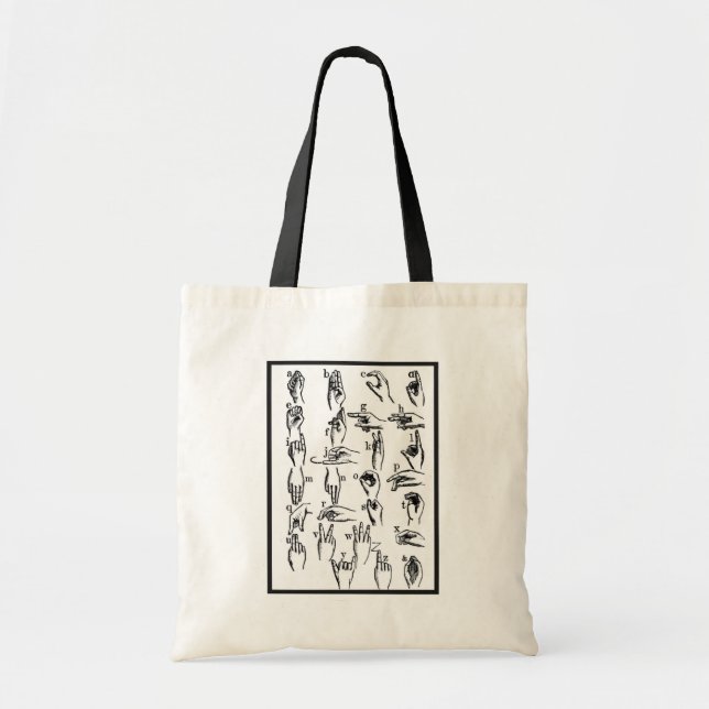 Tote Bag Exemples de langue des signes d'ASL (Devant)