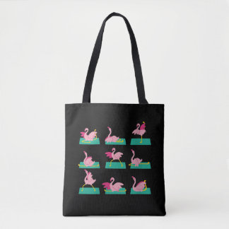 Tote Bag Exercice de méditation au Yoga Flamant rose