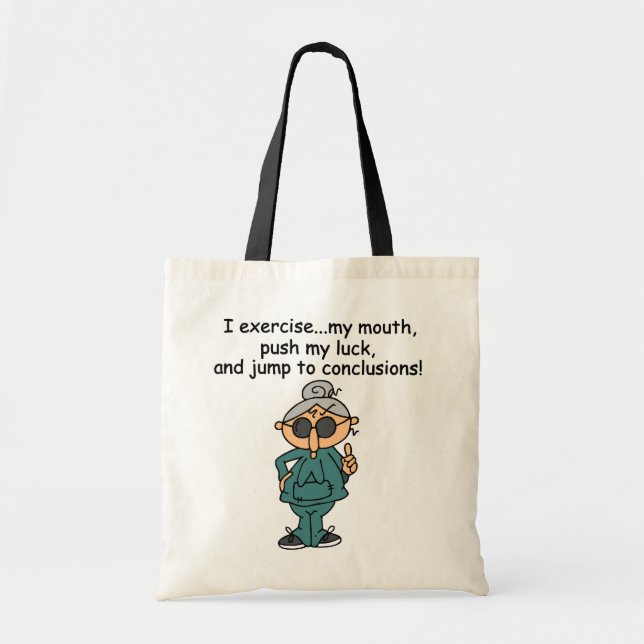 Tote Bag Exercice, poussée, humour de saut (Devant)