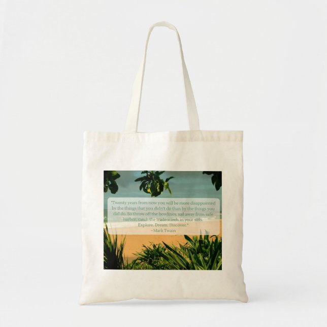 Tote Bag Explorez le rêve découvrent la citation de Mark (Devant)
