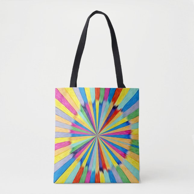 Tote Bag Explosion Radiale Colorée (Devant)