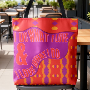 Tote Bag Expression personnelle motif orange violet