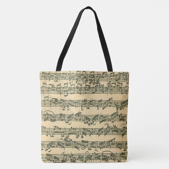 Tote Bag Extrait authentique de manuscrit de Bach Chaconne (Devant)