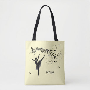 Tote Bag Extraordinaire Ballerina Dancing avec musique Jaun