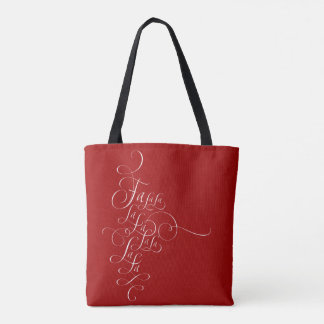 Tote Bag Fa la la - Calligraphie de Noël - Deck the Halls