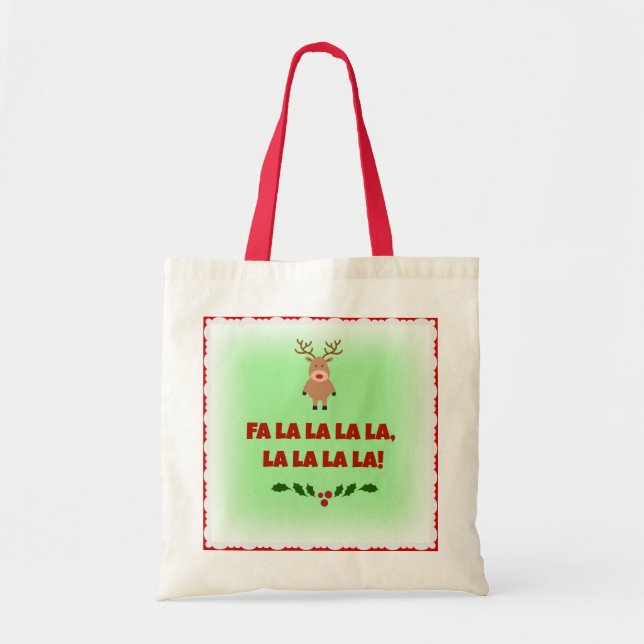 Tote Bag Fa La La La La Christmas Canvas Fourre-tout (Devant)