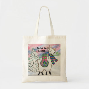 Tote Bag Fa La Llama Cute Noël