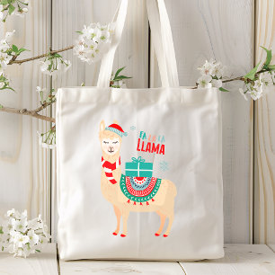 Tote Bag Fa La Llama Noël mignonne Festive