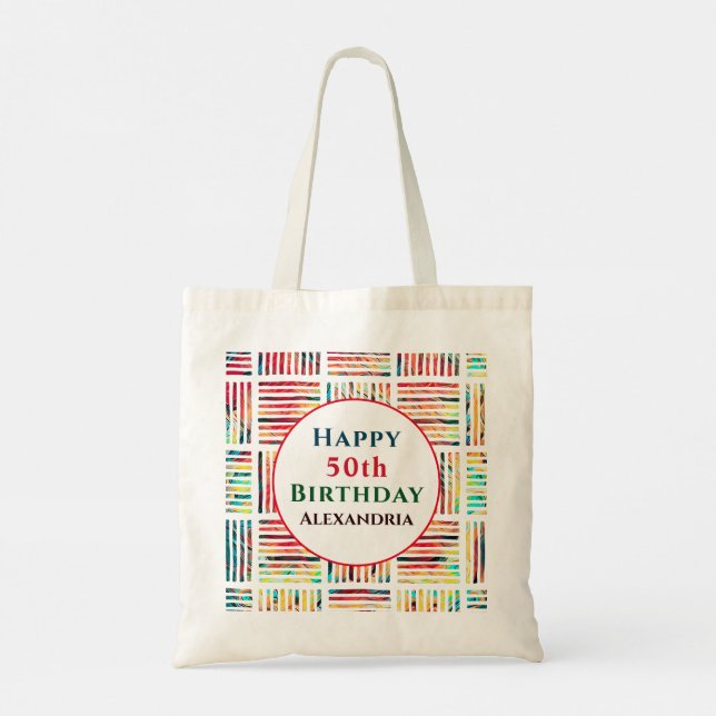 Tote Bag Fabuleux 40e anniversaire coloré moderne (Dos)