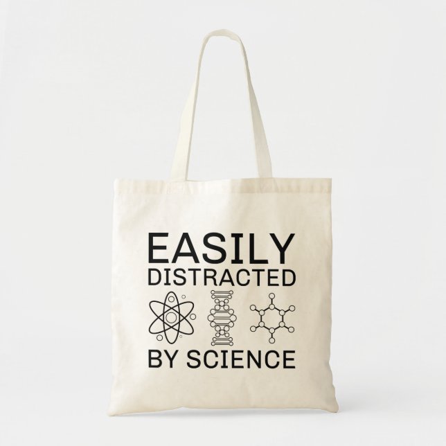 Tote Bag Facilement Distrait Par La Science (Devant)