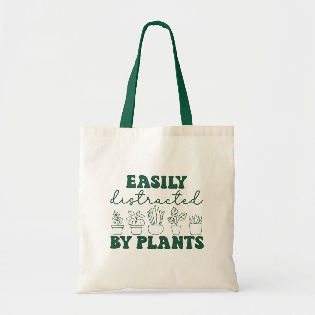 Tote Bag Facilement distrait par les amoureux Plante fête d (Devant)