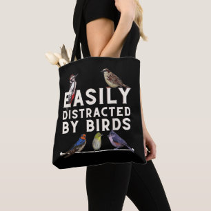 Tote Bag Facilement Distrait Par Les Oiseaux Drôle D'amateu