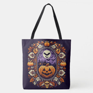 Tote Bag Fair Isle/Colorwork Vintage Halloween/automne
