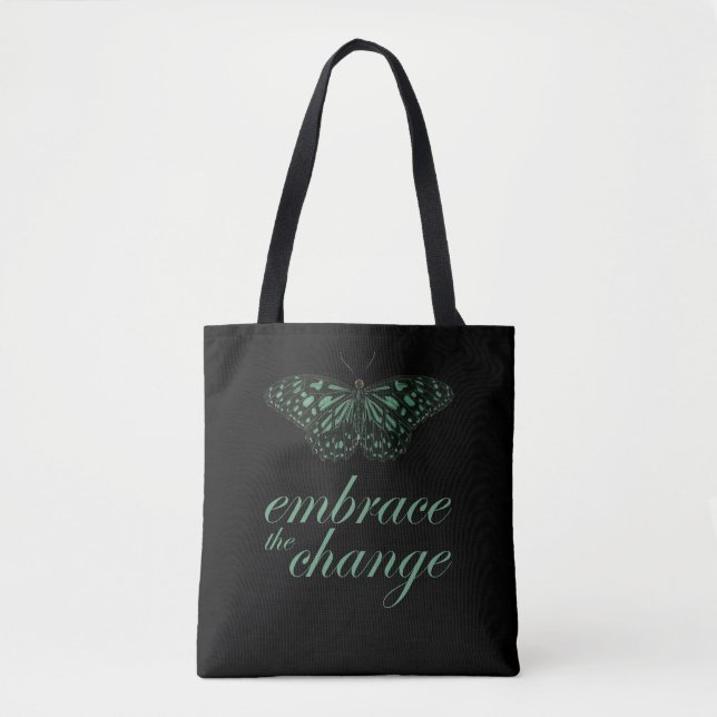 Tote Bag Faire place au changement - Papillon vert (Devant)