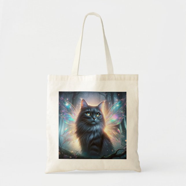 Tote Bag Fairy Cat Inspired by Celtic Folklore Cat-sìth (Devant)