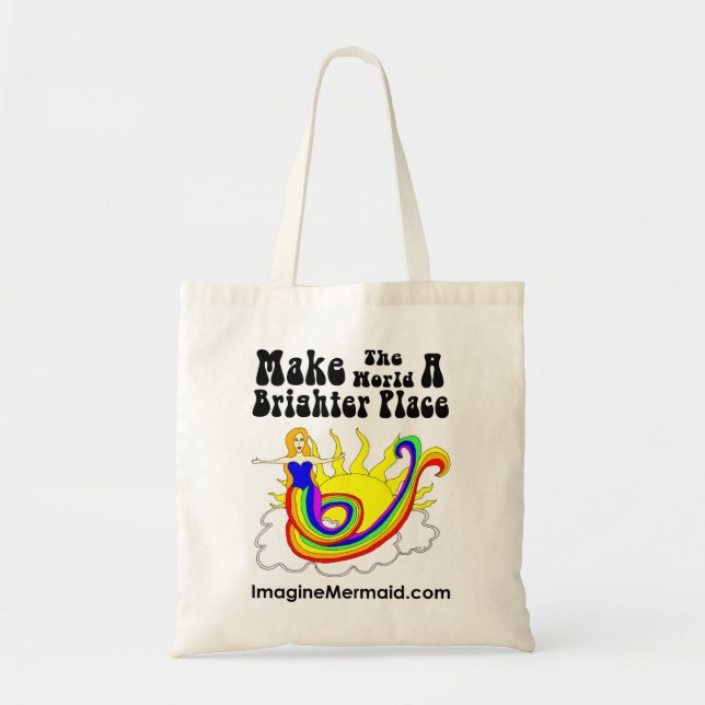 Tote Bag Faites au monde un promo plus lumineux de sirène (Devant)