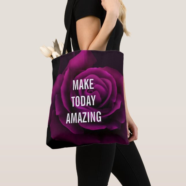 Tote Bag Faites aujourd'hui Extraordinaire Purple Rose Insp (De près)