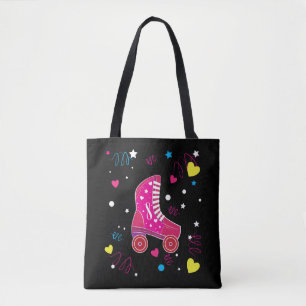 Tote Bag Faites du roller le patinage de rouleau rose de