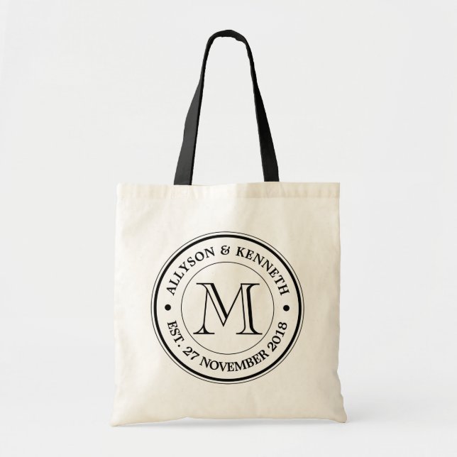 Tote Bag Faites votre propre rétro monogramme de (Devant)