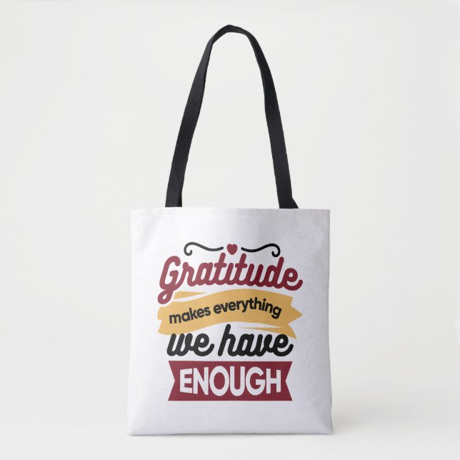 Tote Bag Faith and Gratitude Artwork – Uplifting Christian  (Devant)