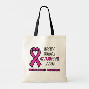 Tote Bag Faith Hope Courage Love...Cancer du sein
