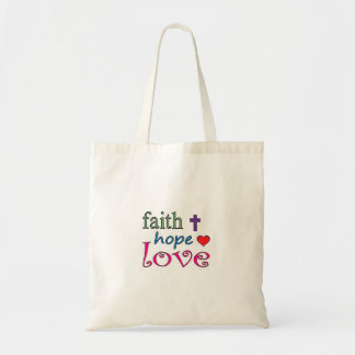 Tote Bag Faith Hope Love Cross Heart