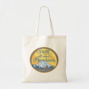 Tote Bag Faith Move Mountains Christian Design